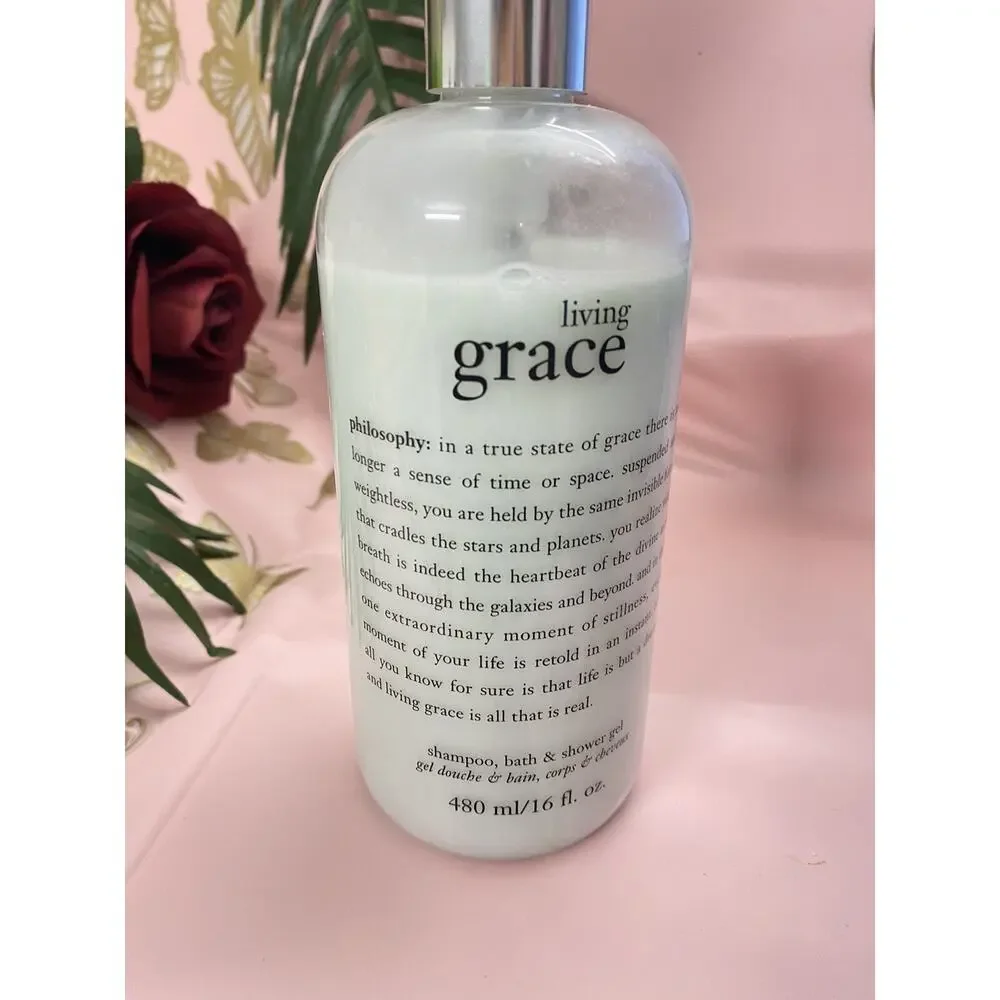 NEW Philosophy Living Grace 3-in-1 Shampoo Bath & Shower Gel 16oz W/Pump NO BOX